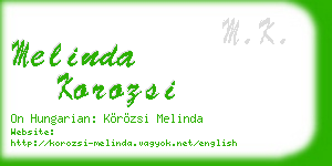 melinda korozsi business card