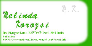 melinda korozsi business card